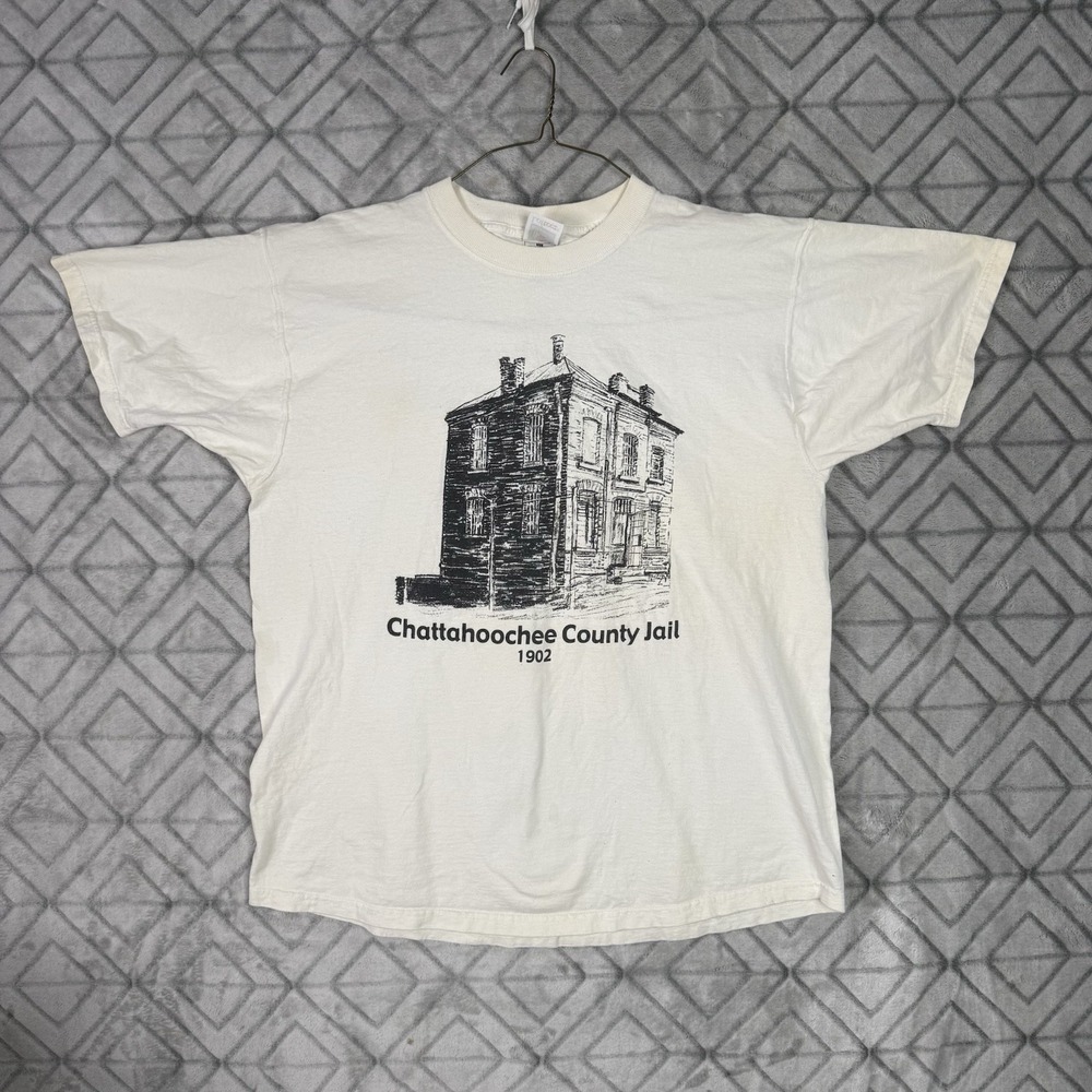 Fruit of the Loom Lofteez XL White Chattahoochee County Jail 1902 T-Shirt